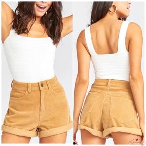 Show Me Your Mumu Yellow High Rise Corduroy Shorts
